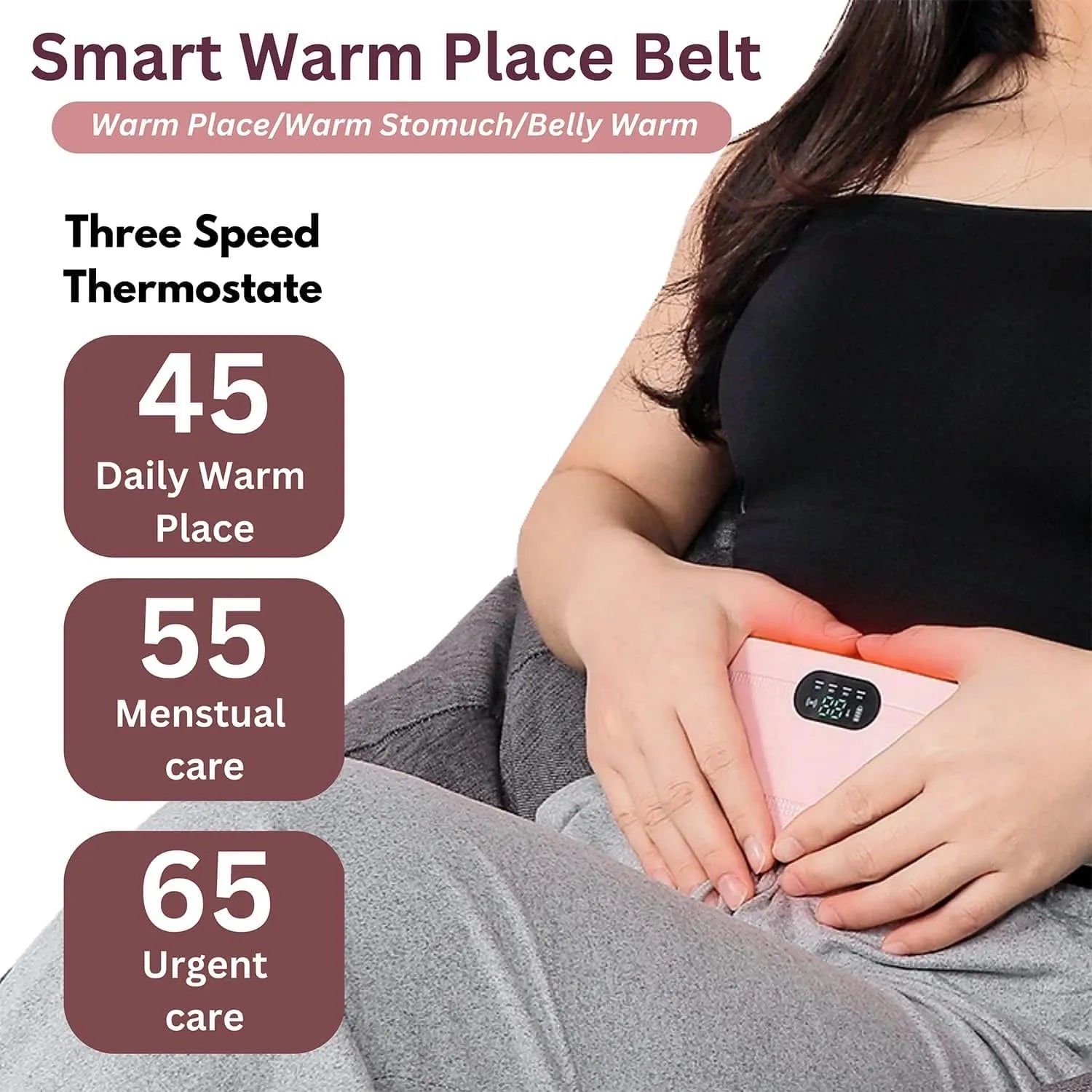 Cordless Menstrual Heating Pad with Massage