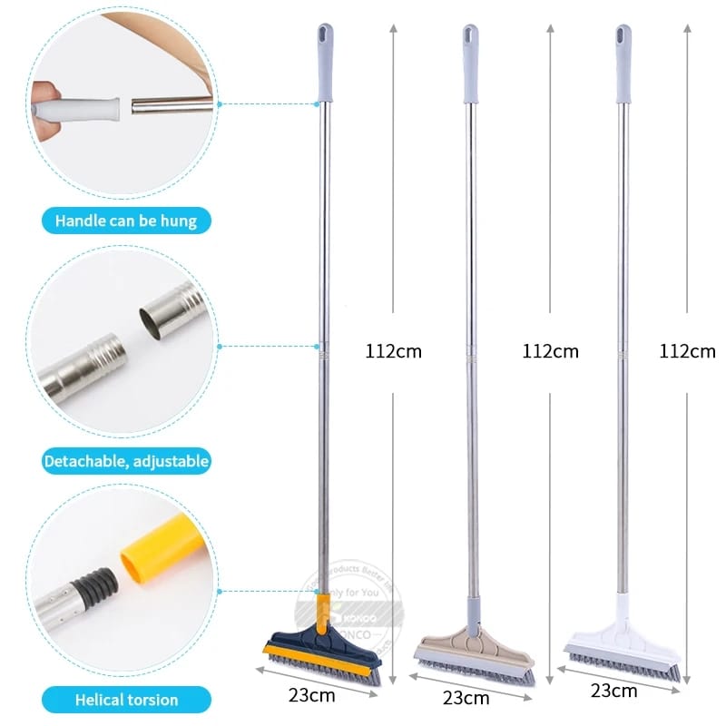 Multicolor Bathroom Cleaning Brush with Wiper