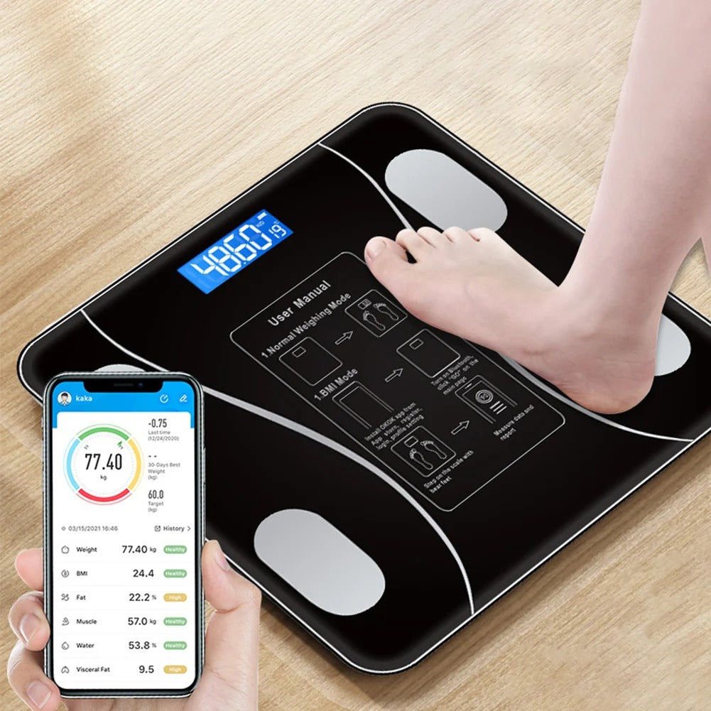 Smart Wireless Bluetooth Digital Weight Scale β Max 180kg, Precision D=50g