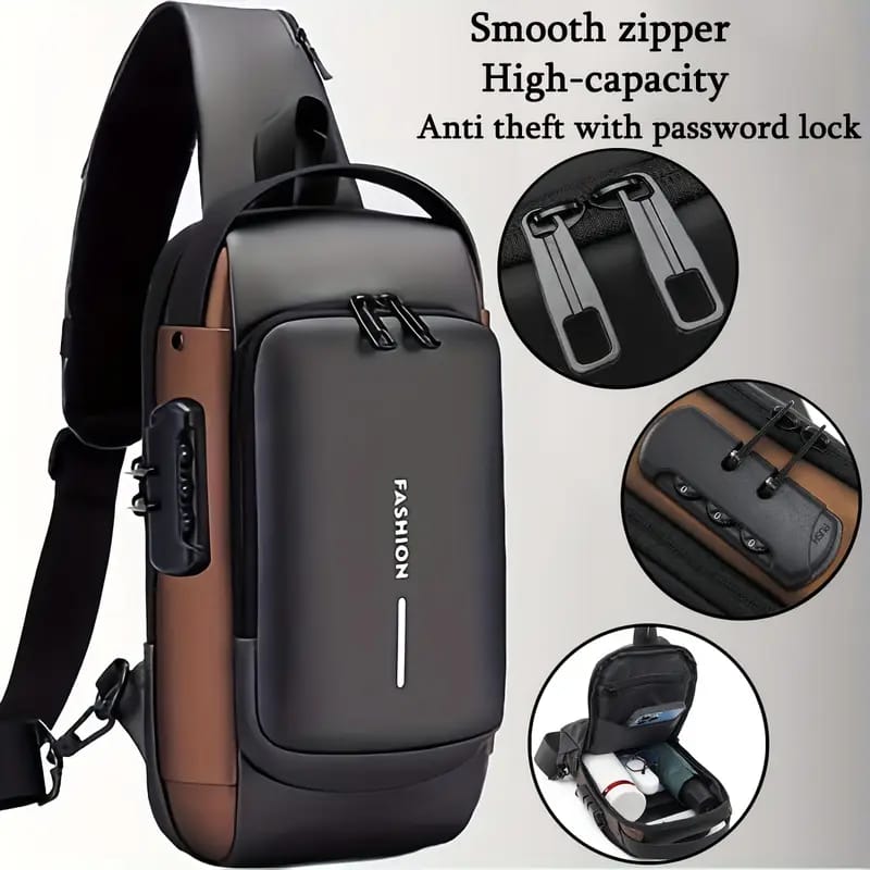 Shoulder Bag Body Backpack with TSA Lock (Random Color)
