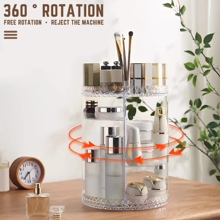 360Β° Rotating Acrylic Makeup Organizer