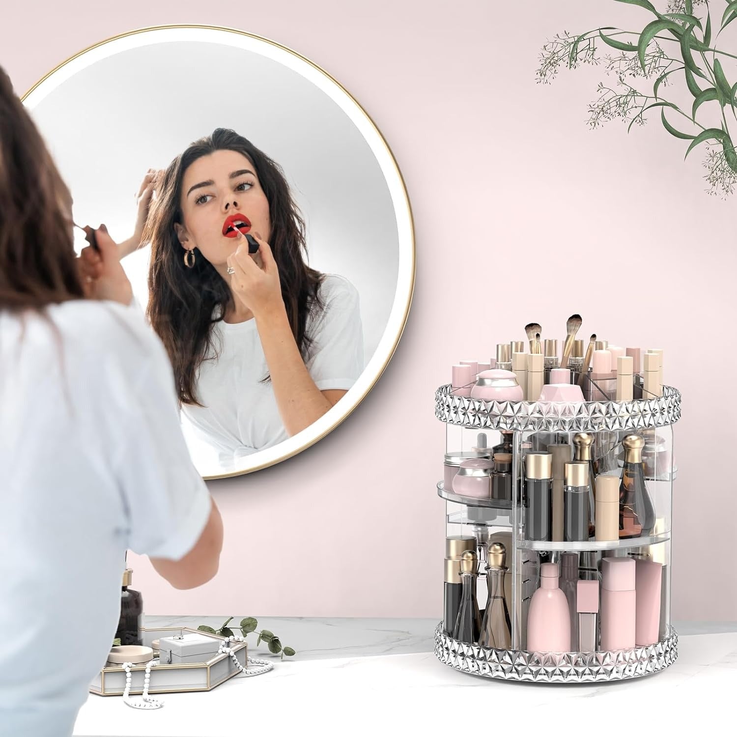 360Β° Rotating Acrylic Makeup Organizer